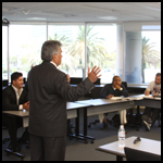 Ron Cedillos teaching an MBA class for Pepperdine University