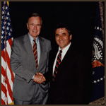 President George Bush and Ron Cedillos in los Angeles