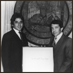 Ron Cedillos receiving award from New Mexico Governor Anaya