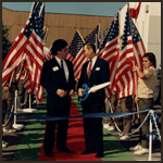 Roon Cedillos and Governor Wilson with Boy Scouts of America ceremony